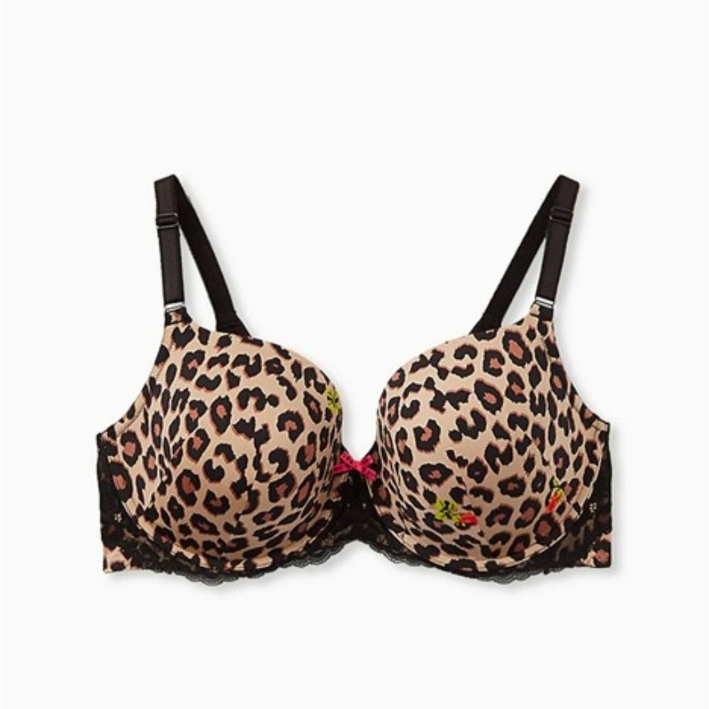 Betsey Johnson Torrid Leopard Lightly Lined T-Shirt Bra - NWT